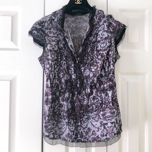 Elie Tahari Silk + Lace Blouse